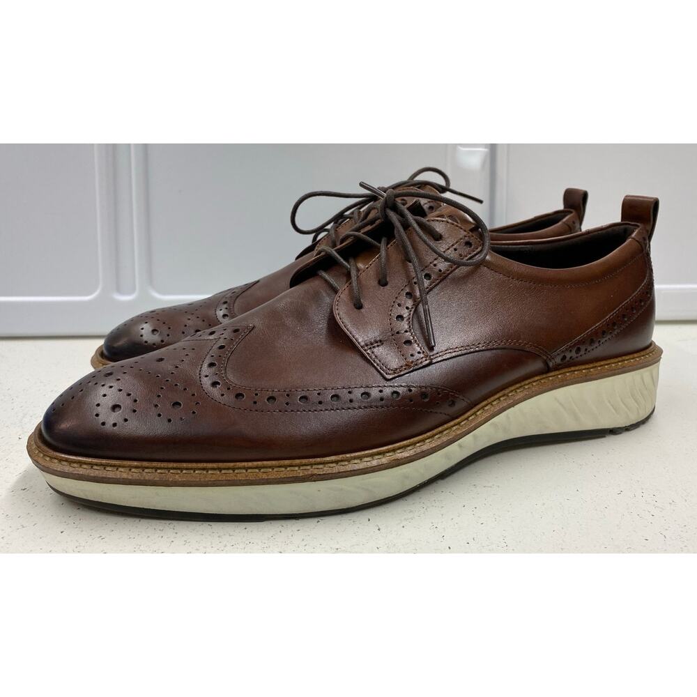Men ECCO ST.1 Hybrid Wing-Tip Derby Oxford leather casual dress shoes 48 (US 14)
